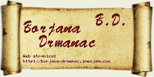 Borjana Drmanac vizit kartica